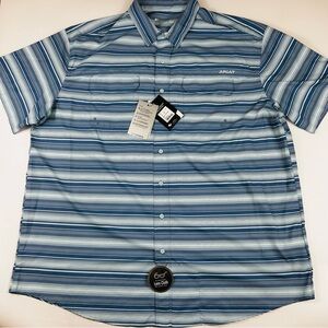 Ariat Mens XXL Striped Short Sleeve Button Up AriatTEK Outdoor Shirt Vented